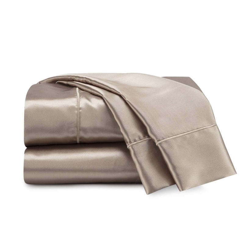Martex Elegance 4-Piece King Size Luxury Hotel Quality Bed Sheets Set - Champagne Satin, Silky Soft & Smooth, Great for Hair & Skin, Gold - Image 1